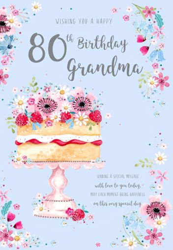 Picture of WISHING YOU A HAPPY 80TH BIRTHDAY GRANDMA CARD